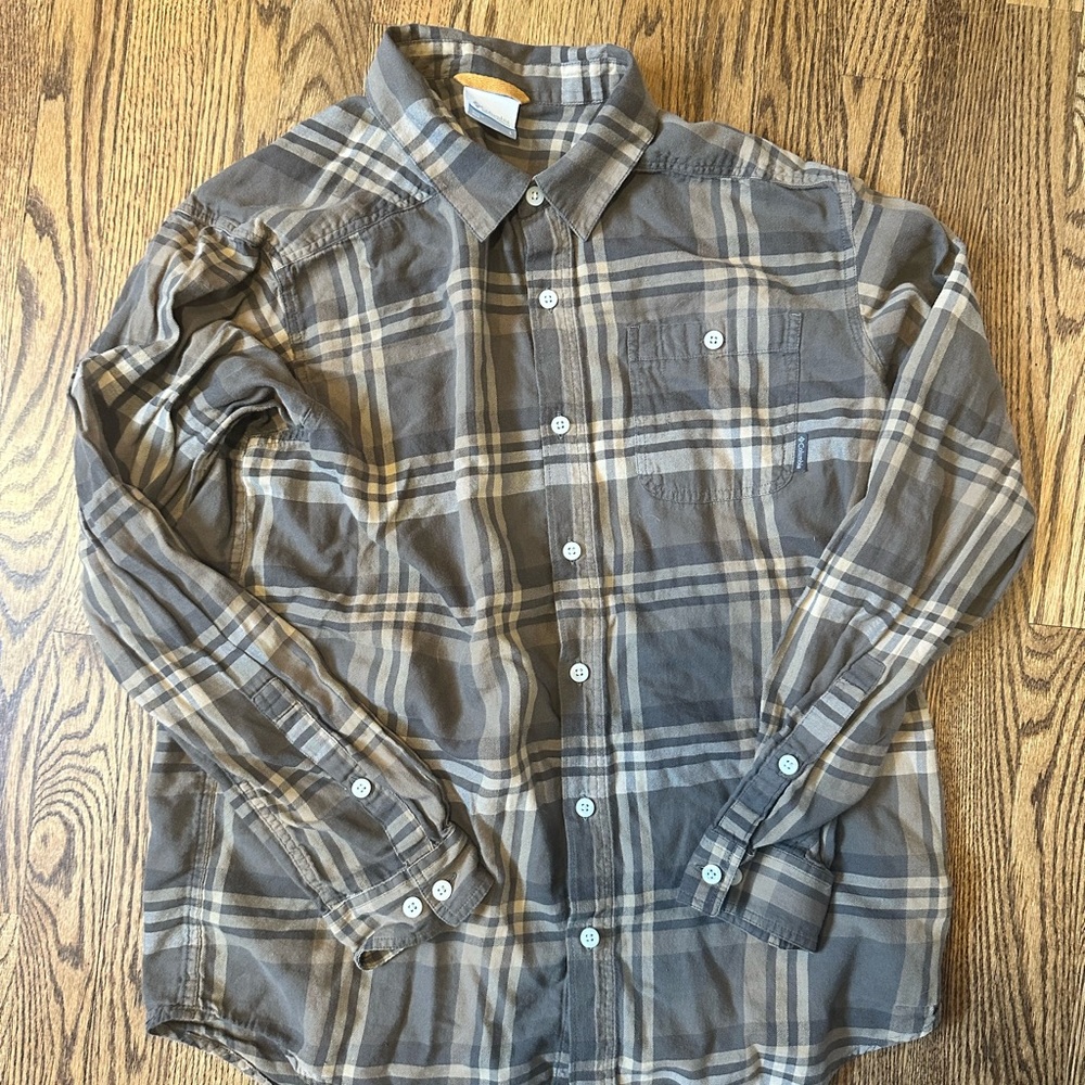 Brown Columbia plaid flannel Men’s large